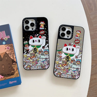 Illustration Lucky Cat Drop - resistant Phone Case For iPhone 15 - MyMobile