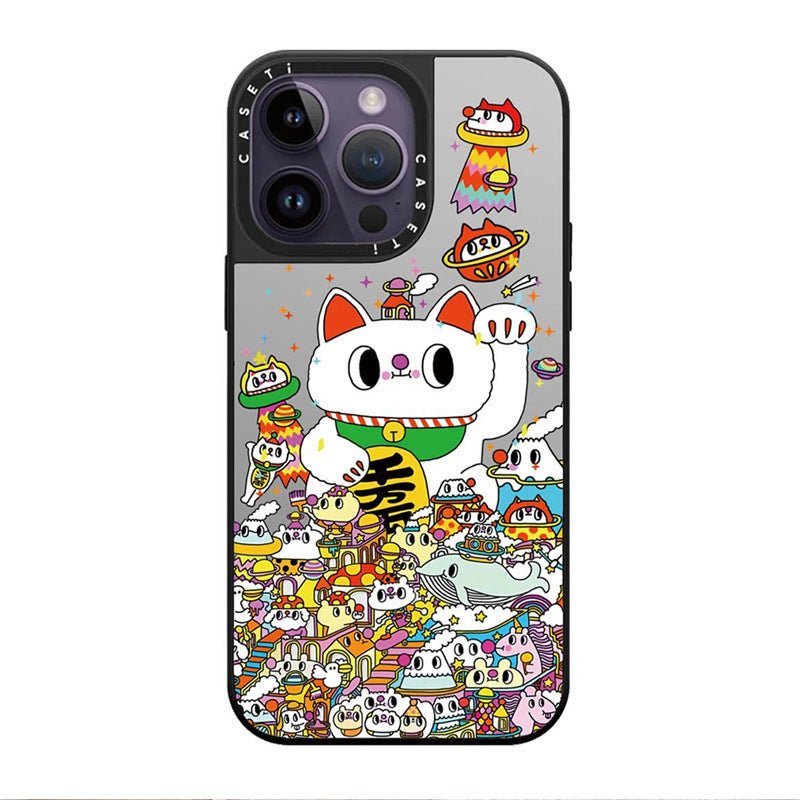 Illustration Lucky Cat Drop - resistant Phone Case For iPhone 15 - MyMobile