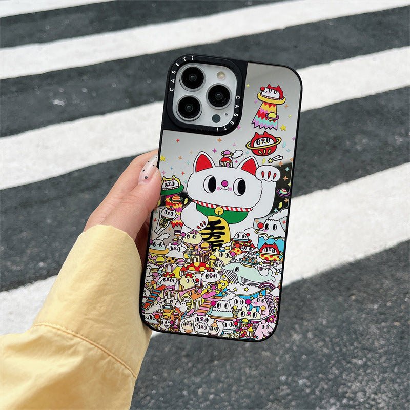 Illustration Lucky Cat Drop - resistant Phone Case For iPhone 15 - MyMobile