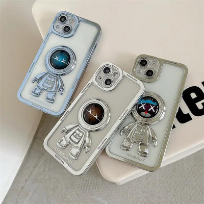 Ins Electroplating Three - dimensional Astronaut Mobile Phone Case - MyMobile