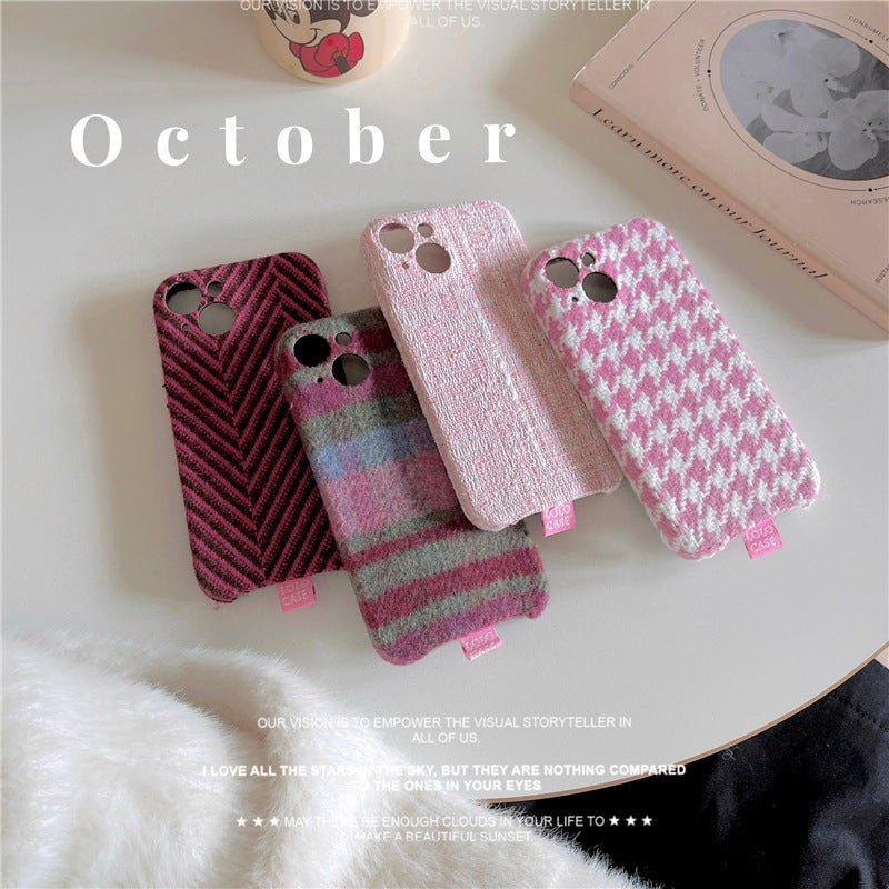 Ins Houndstooth Girl Phone Case Drop - resistant For iPhone 15 - MyMobile