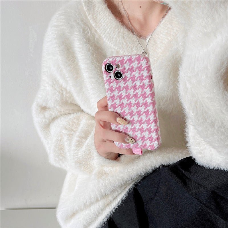 Ins Houndstooth Girl Phone Case Drop - resistant For iPhone 15 - MyMobile