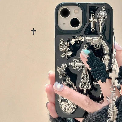 Ins Retro Dark Wind Epoxy Cross Phone Case - MyMobile