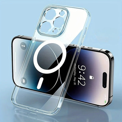 Ins Style Phone Case Magnetic Transparent For iPhone 16 - MyMobile