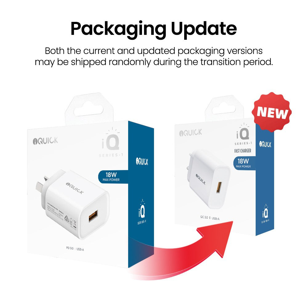 iQuick 18W QC3.0 USB-A Charging Adapter