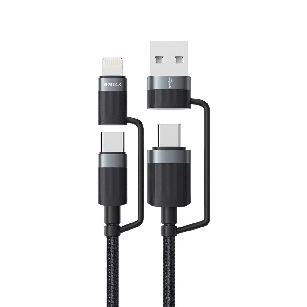 iQuick TransWire I Series 4 in 1 Charging Date Cable 1.2m for 15 / 16 / 17 Series