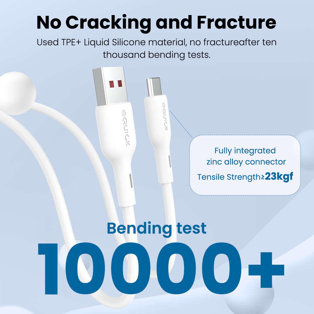 iQuick PowerWire 2 Series Liquid Silicone Charging Data Cable USB-A to USB-C 1.2m