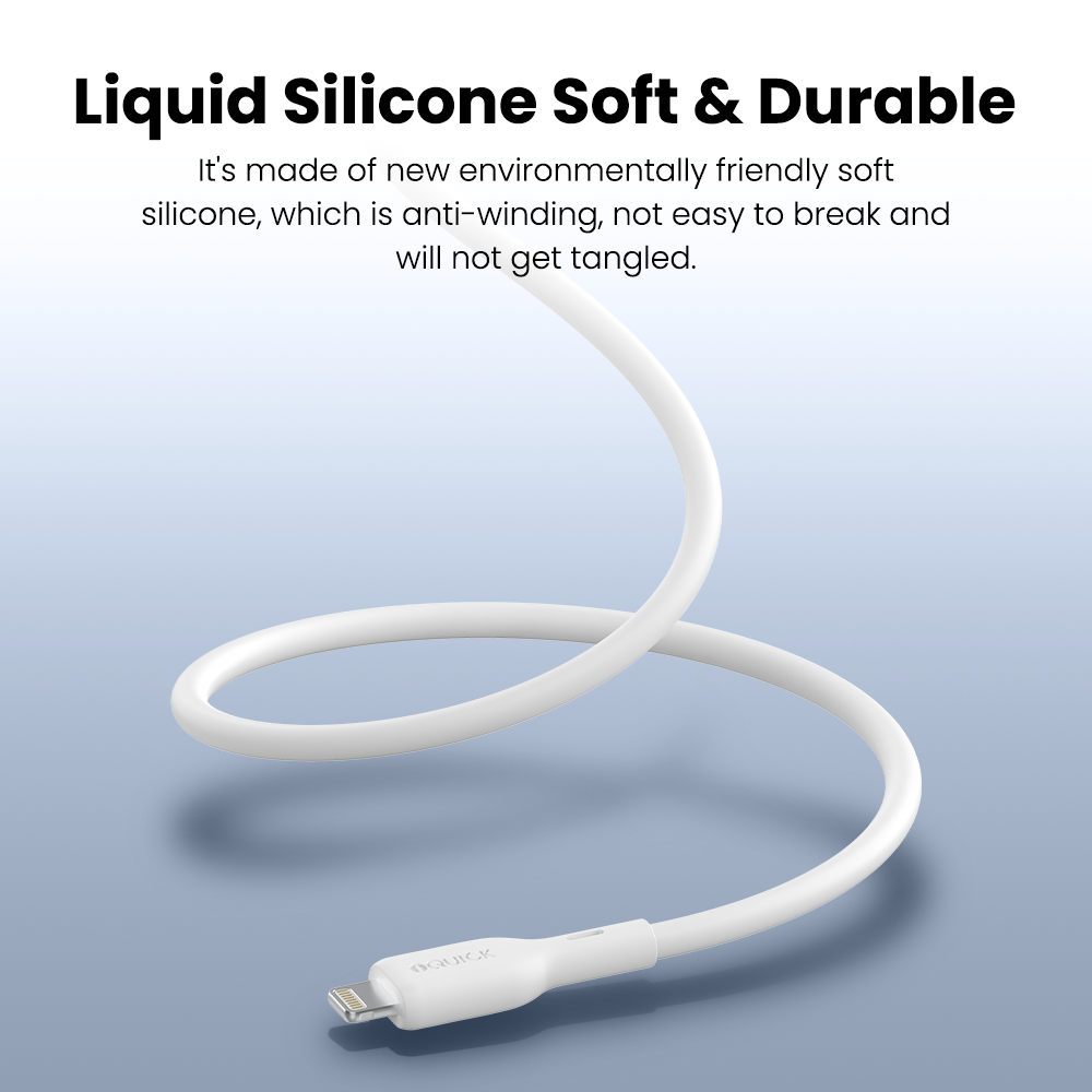 iQuick PowerWire 2 Series Liquid Silicone Charging Data Cable USB-A to Lightning 1.2m