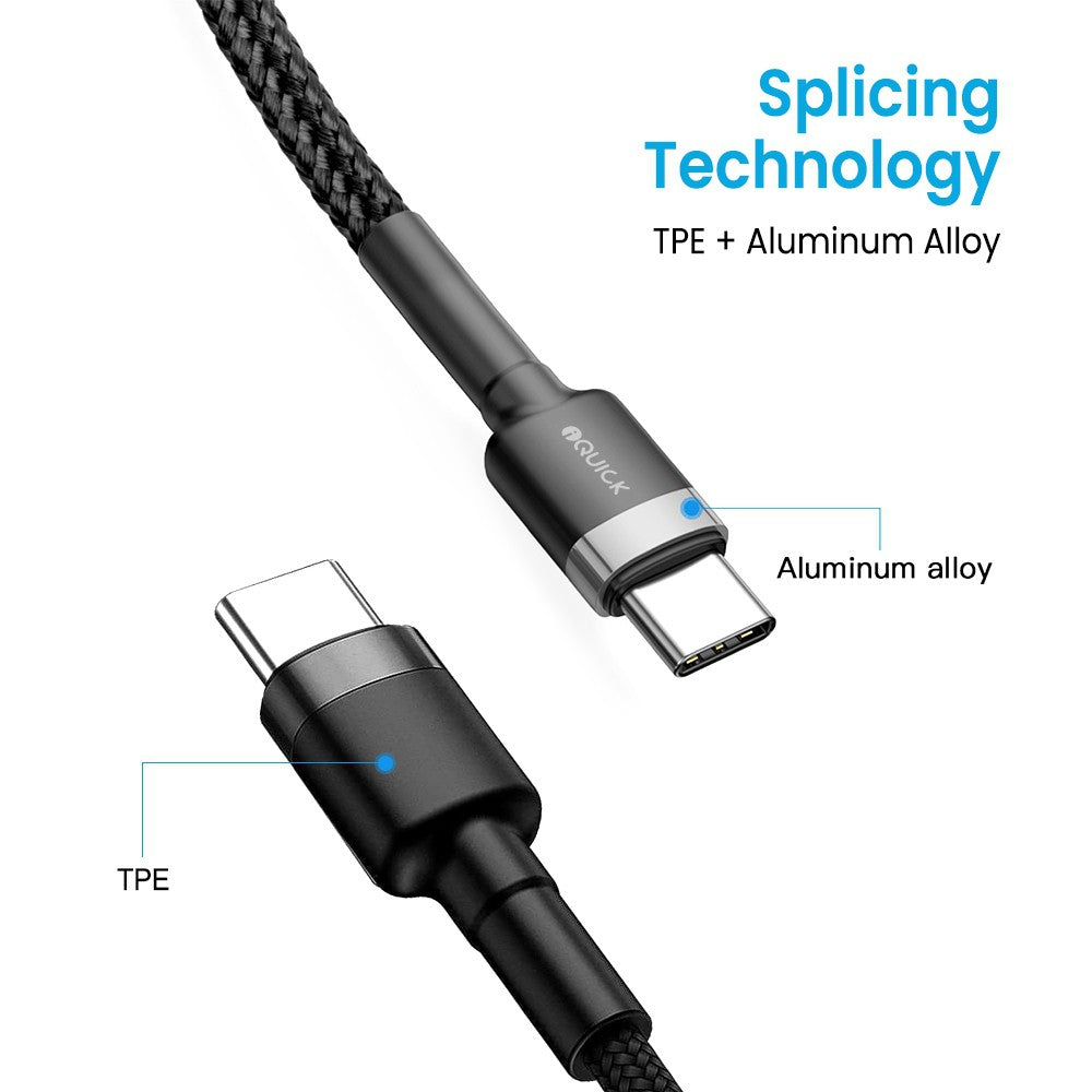 iQuick Braided USB-C to USB-C Fast Charging Cable 3M for iPhone 15 16 Series