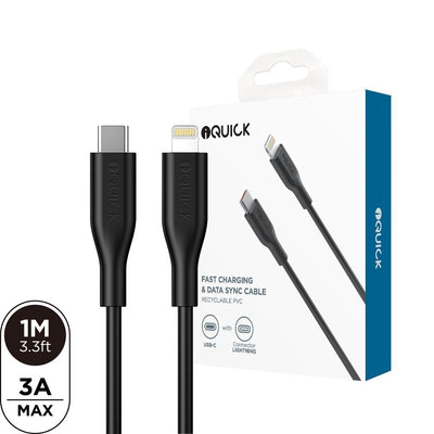 iQuick PVC USB-C to Lightning Fast Charging Cable 1M