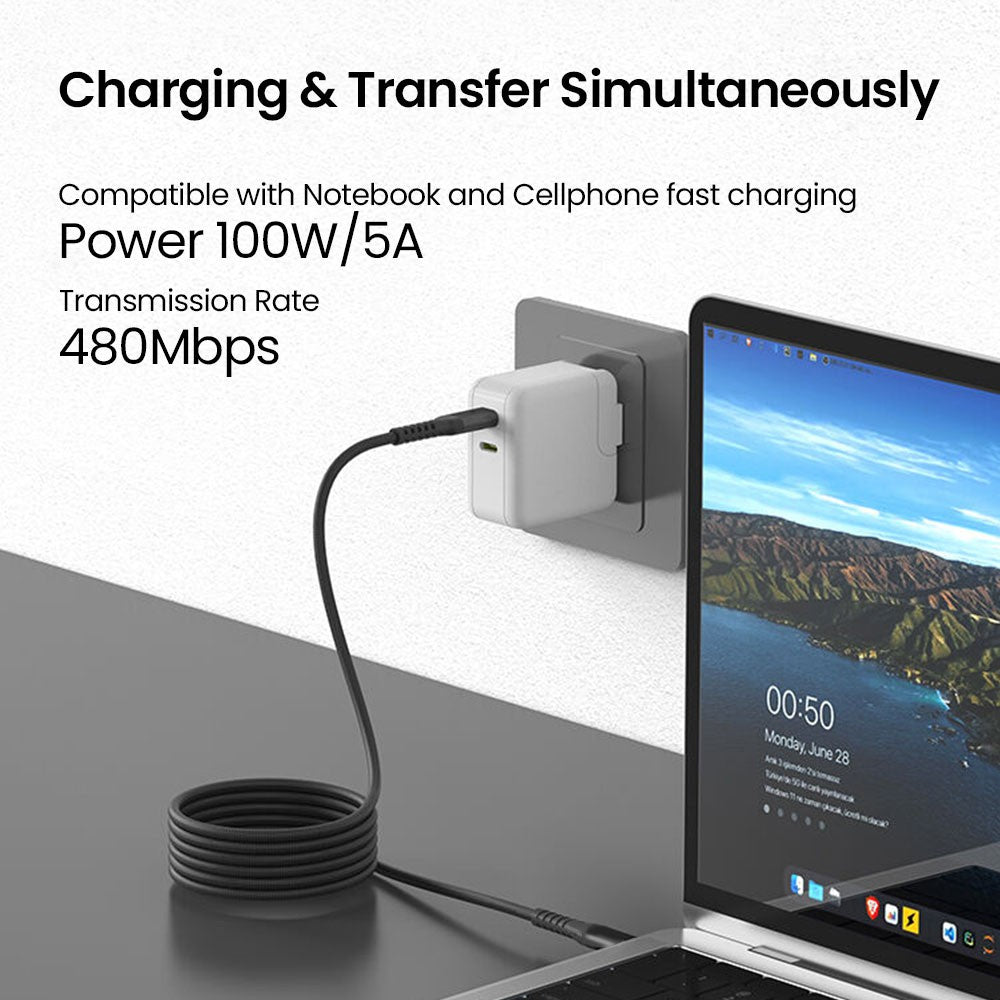 iQuick MagWire 1 Series Self-winding Charging Data Cable 100W/5A 1m for iPhone 15 16 Series