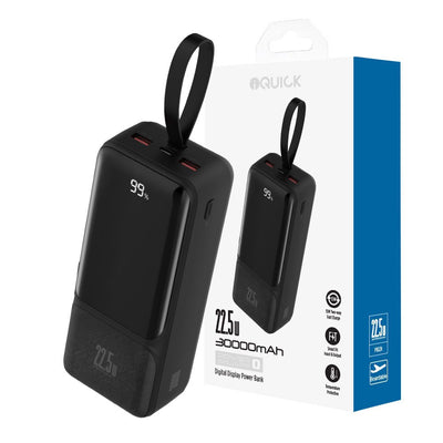 iQuick POWER SQUARE 0 Digital Display Power Bank 30,000mAh 22.5W