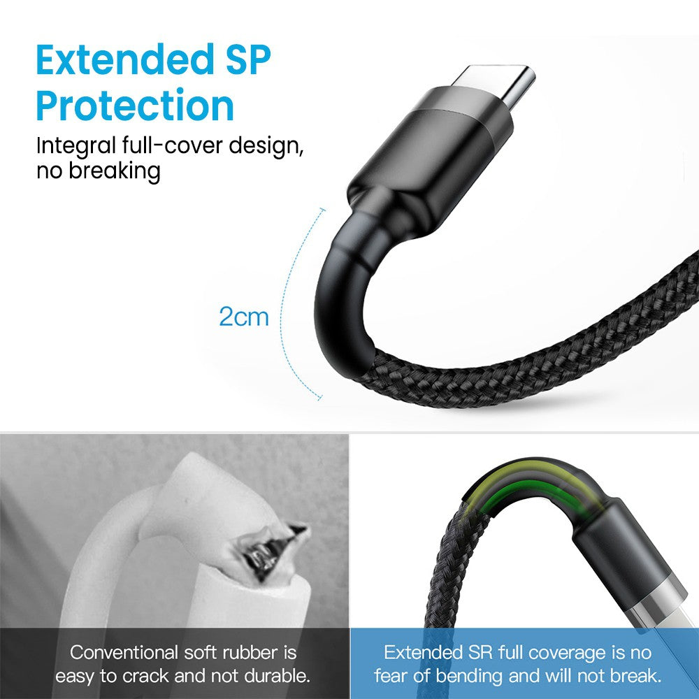 iQuick Braided USB-C to USB-A Fast Charging Cable 3M for iPhone 15 16 Series