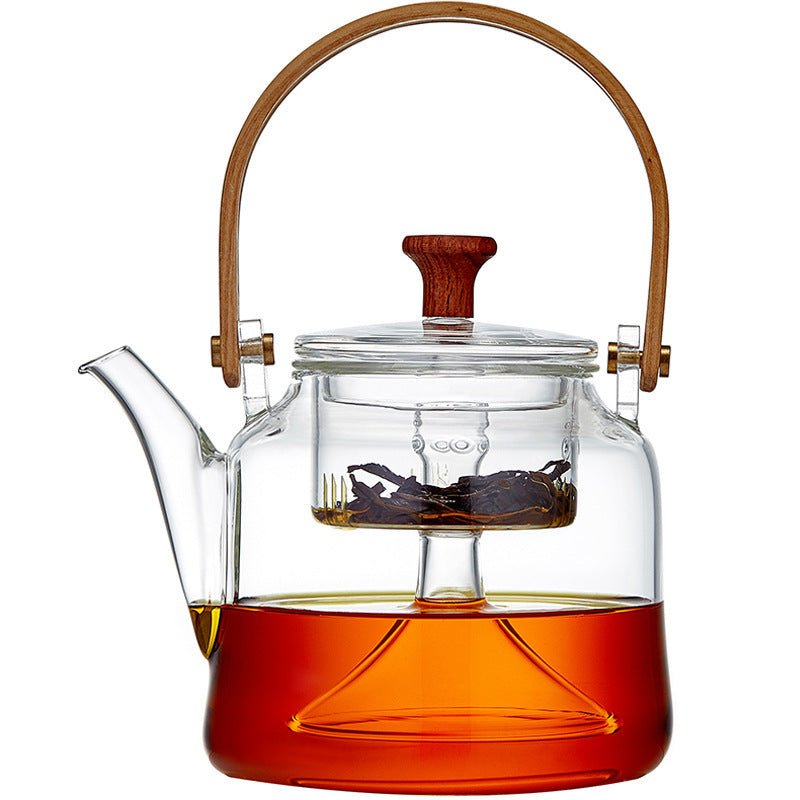 Japanese Style Glass Bamboo Handle Teapot Kettle - MyMobile