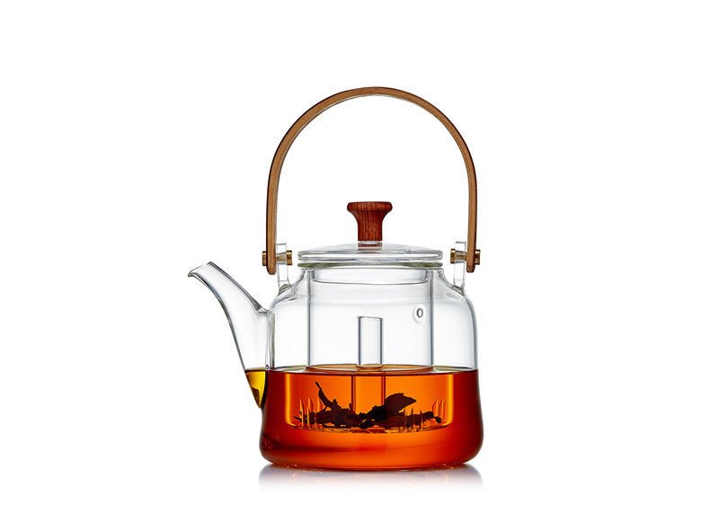 Japanese Style Glass Bamboo Handle Teapot Kettle - MyMobile