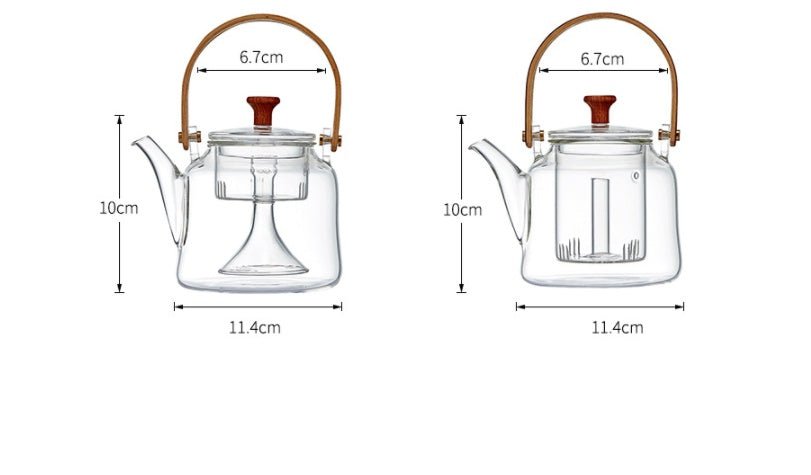 Japanese Style Glass Bamboo Handle Teapot Kettle - MyMobile