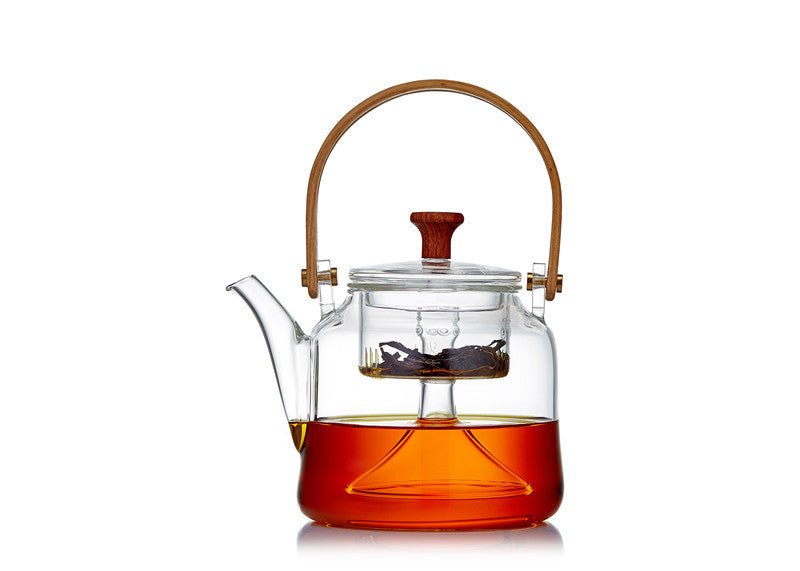 Japanese Style Glass Bamboo Handle Teapot Kettle - MyMobile