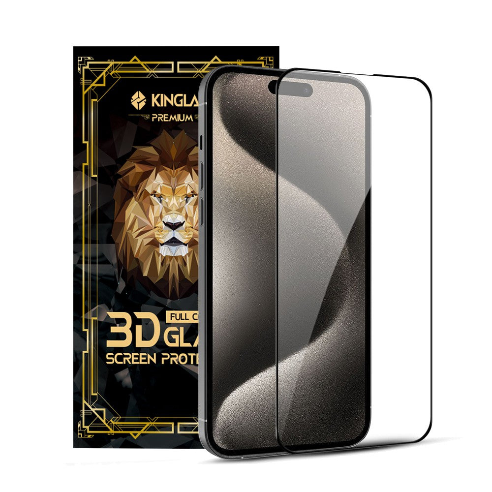 Kinglas Full Coverage Tempered Glass Screen Protector For iPhone 15 Pro Max
