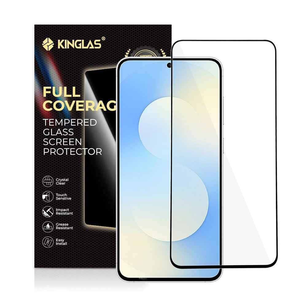 Kinglas 2.5D Full Coverage Silk Printing Black Edge Tempered Glass Screen Protector For Samsung Galaxy S26 Plus