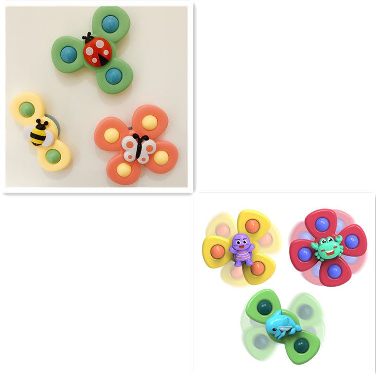 Kids Gyro Insect Sucker Spinner Rattle Bathroom Bath Toys Table Dinner Appease Toys for Baby Toddlers - MyMobile