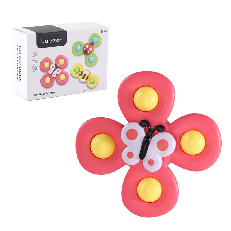 Kids Gyro Insect Sucker Spinner Rattle Bathroom Bath Toys Table Dinner Appease Toys for Baby Toddlers - MyMobile