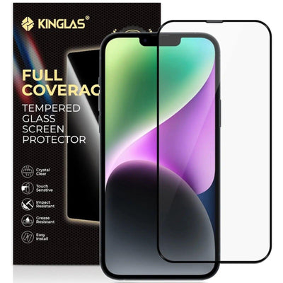 Kinglas Screen Printing Full Screen Edge Tempe Glass Screen Protector For iPhone 15 Plus - MyMobile