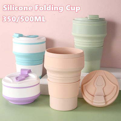 Kitchen Gadgets Folding Cup Collapsible Mug With Cover Coffee Travel Outdoors Portable Water Drinking Tea Cups - MyMobile