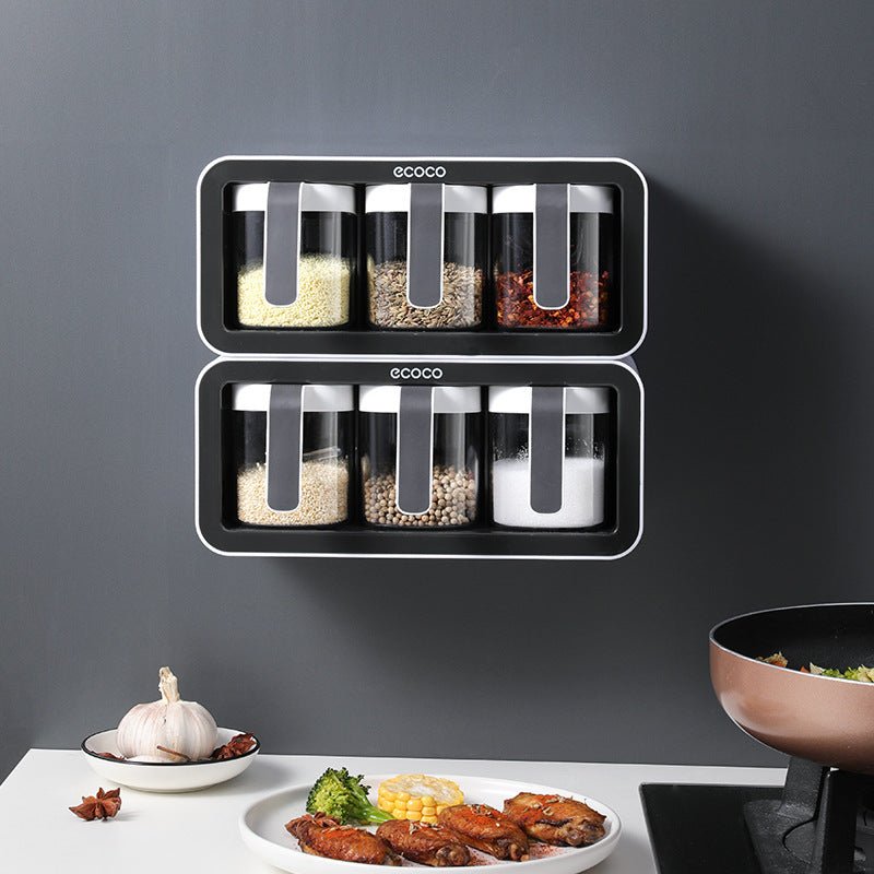 Kitchen Spice Rack Jar Free Perforated Spice Box Wall - Mounted Spice Box Set Household Spice Jar Storage Box - MyMobile