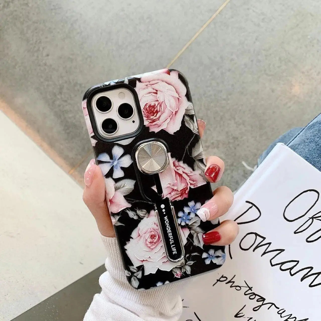 Ladies Mobile Phone Case Vintage Rose Flower - MyMobile