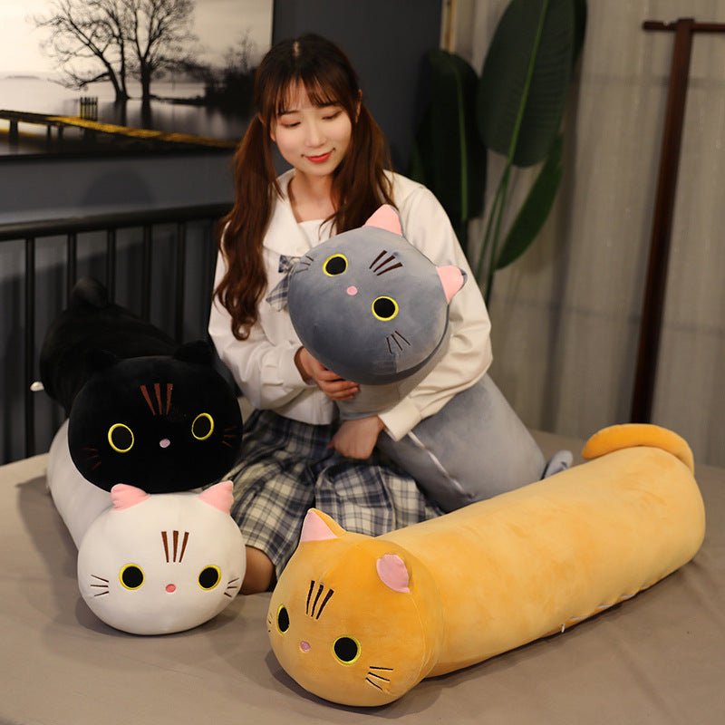 Large Size Cartoon Cat Plush Toys Stuffed Cloth Doll Long Animal Pillow Cushion - MyMobile