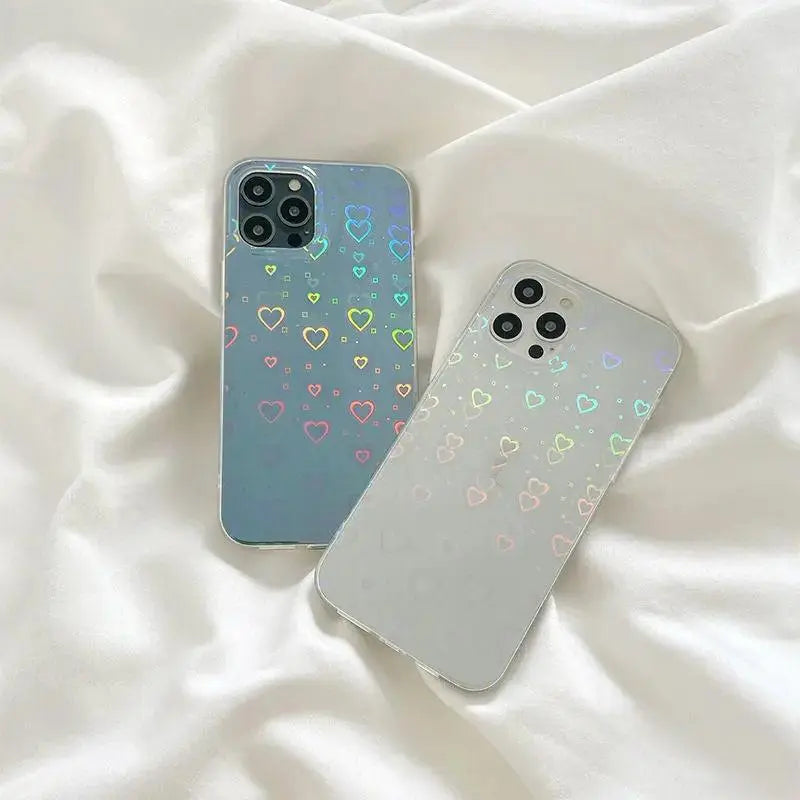 Laser Colorful Love For Double - sided Coated Silicone Phone Case - MyMobile