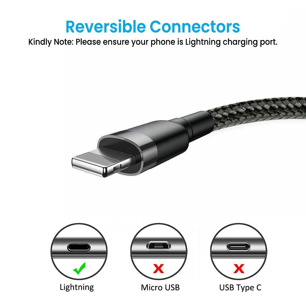 iQuick Braided Lightning to USB-A Fast Charging Cable 0.3M