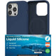Liquid Silicone Case Cover for iPhone 15 Magsafe Magnetic Ring Dark Blue
