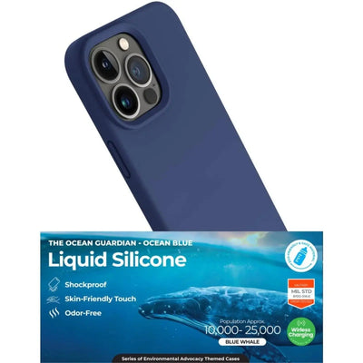 Liquid Silicone Case Cover for iPhone 15 Plus Dark Blue - MyMobile