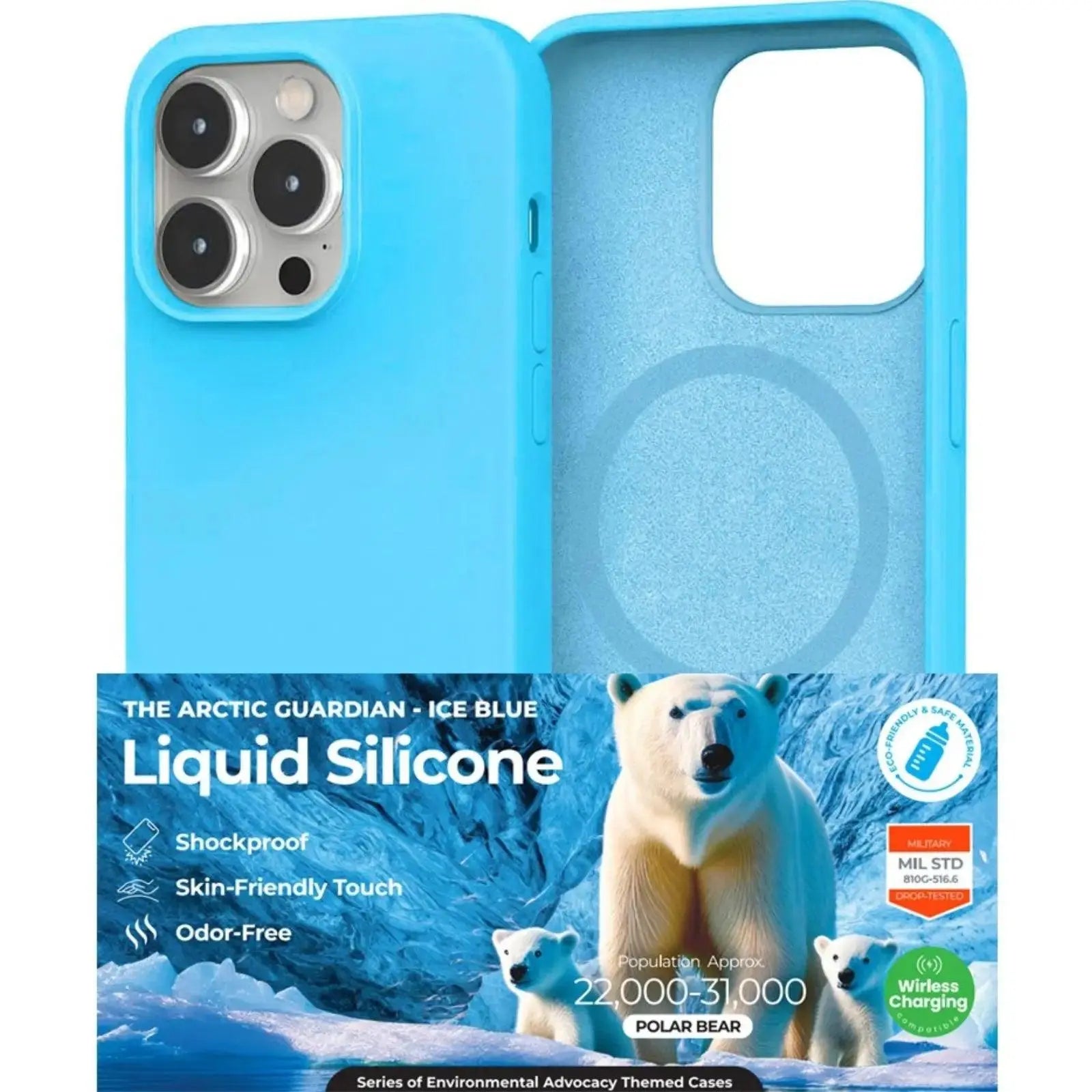 Liquid Silicone Case Cover for iPhone 15 Plus Magsafe Magnetic Ring Blue - MyMobile