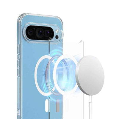 High Quality Acrylic + TPU Hybrid Transparent Case Cover With Magnetic Ring For Google Pixel 10 / 10 Pro
