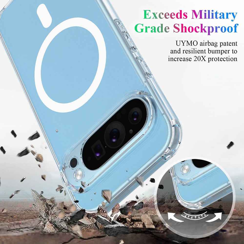 High Quality Acrylic + TPU Hybrid Transparent Case Cover With Magnetic Ring For Google Pixel 10 Pro XL