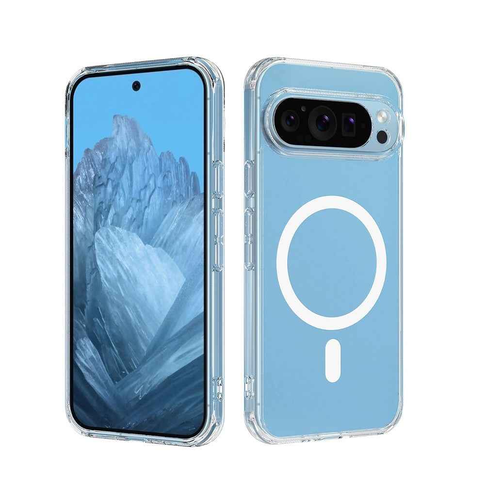 High Quality Acrylic + TPU Hybrid Transparent Case Cover With Magnetic Ring For Google Pixel 10 / 10 Pro