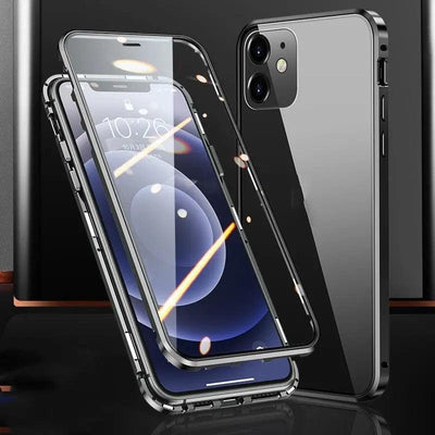 Magnetic Absorbing Glass Phone Case Protective Cover For iPhone 12, 13, 14 - MyMobile