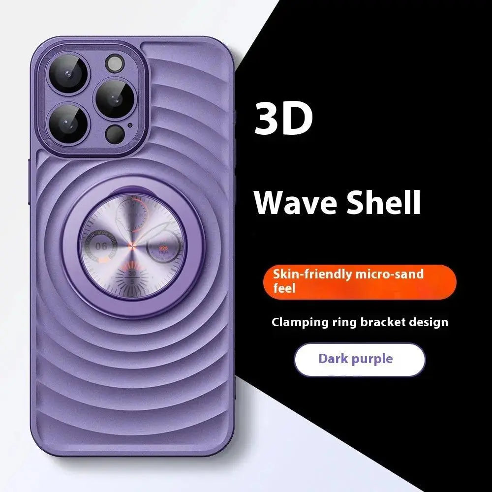 Magnetic Bracket Phone Case IPhone15 Wave Ripple Pattern - MyMobile