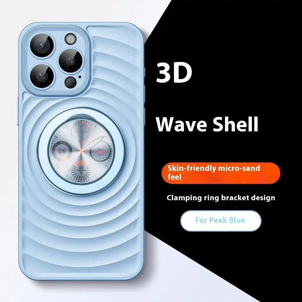 Magnetic Bracket Phone Case IPhone15 Wave Ripple Pattern - MyMobile