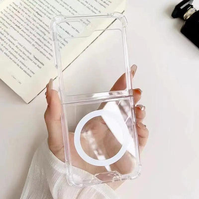 Magnetic Four - corner Drop - resistant Folding Transparent Protective Shell - MyMobile