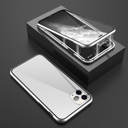 Magnetic King Double - sided Glass HD Metal Frame Phone Case For iPhone 16 - MyMobile