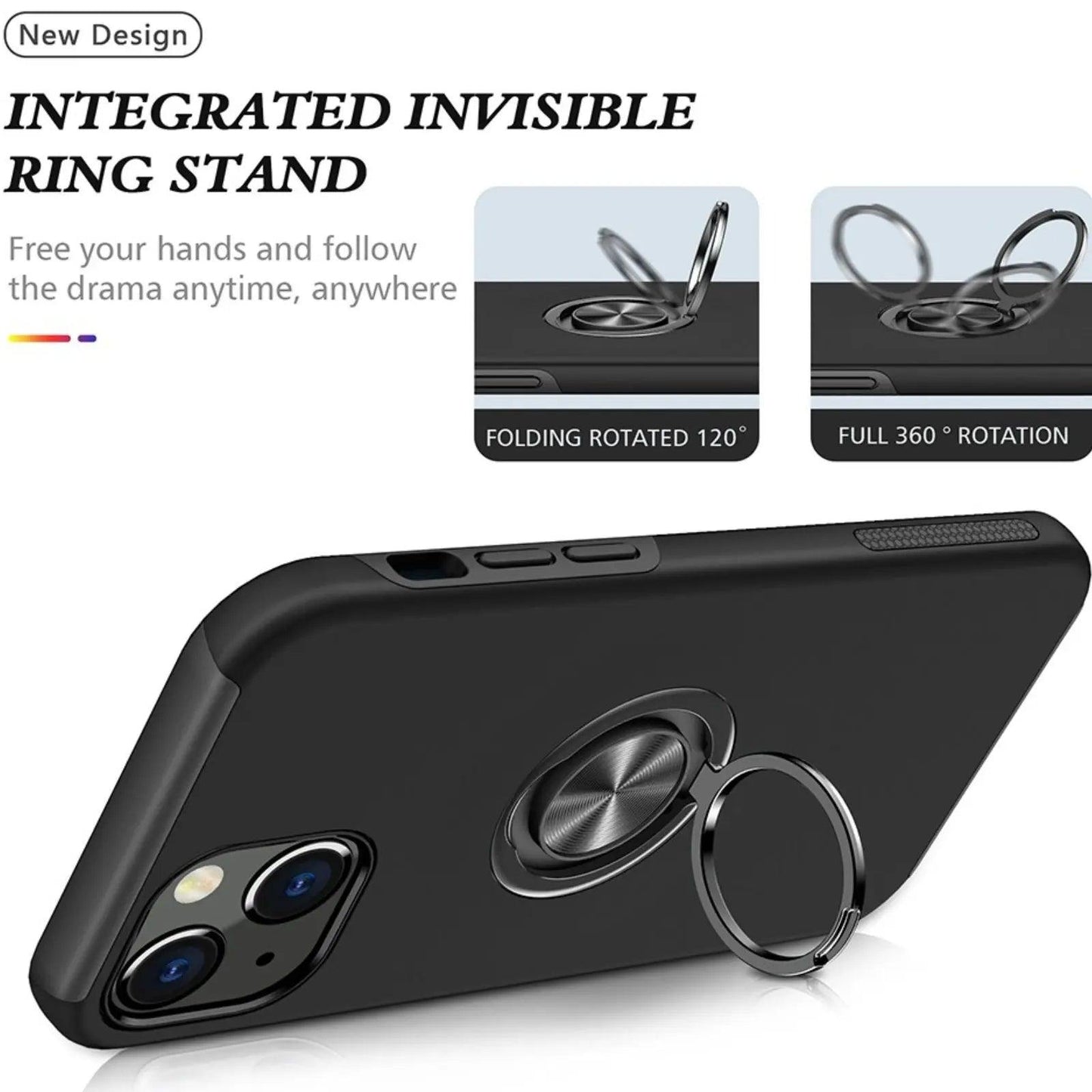 Magnetic Ring Holder Shockproof Cover Case For Iphone 14 Plus - MyMobile