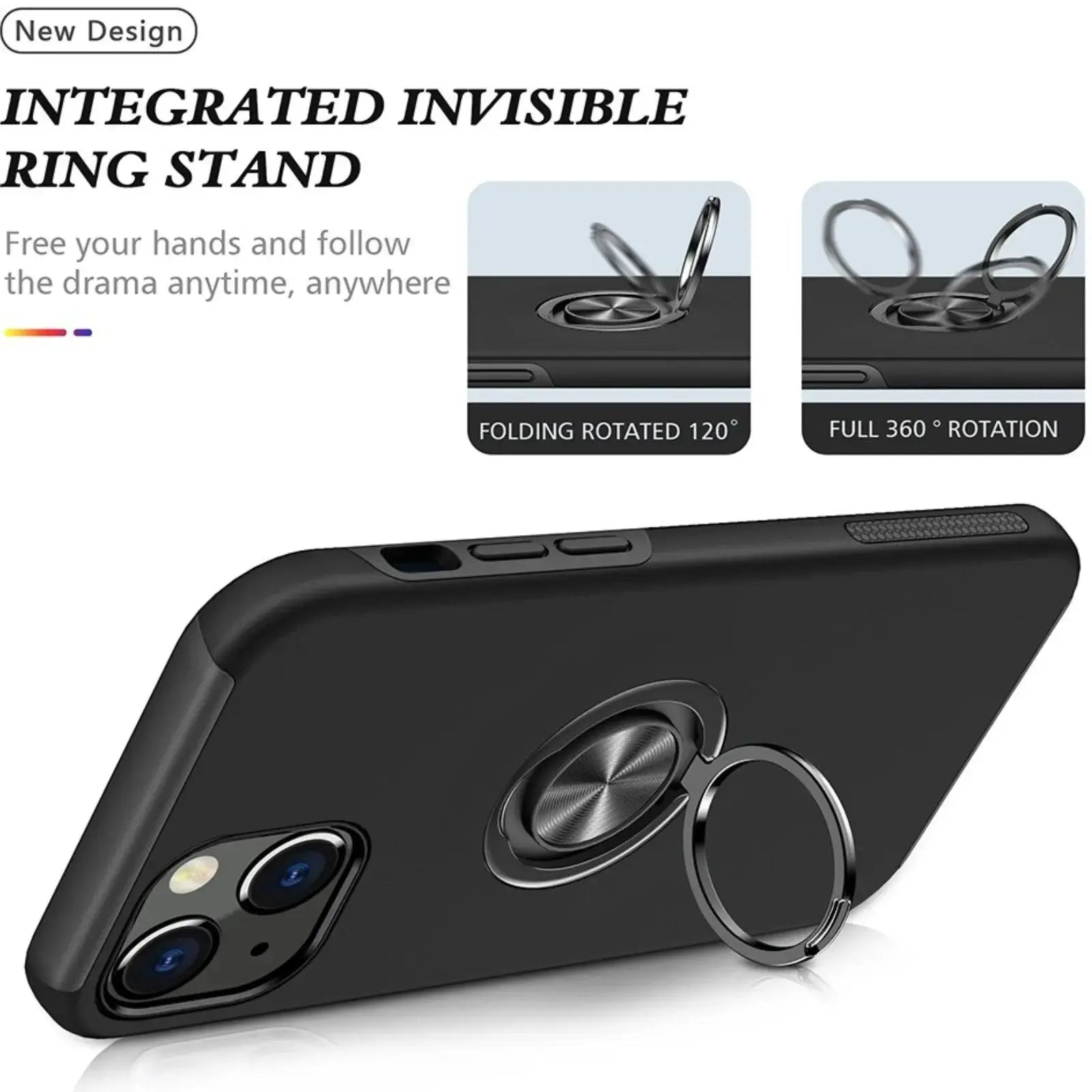 Magnetic Ring Holder Shockproof Cover Case For Iphone 14 Pro Max - MyMobile