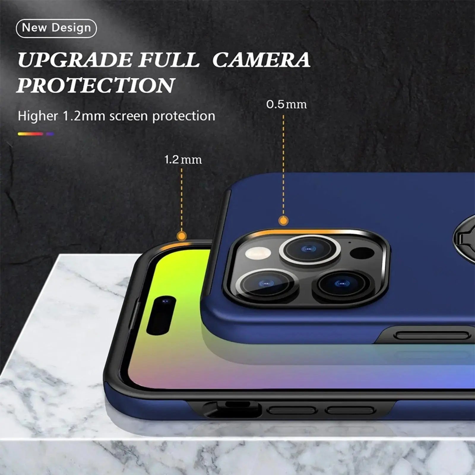 Magnetic Ring Holder Shockproof Cover Case for iPhone 15 - MyMobile