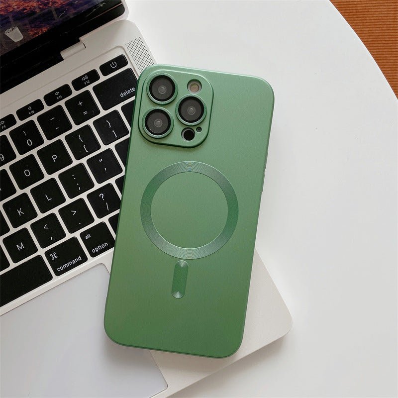 Magnetic Suction With Lens Film Electroplating Mobile Phone Case For iPhone 14 - MyMobile