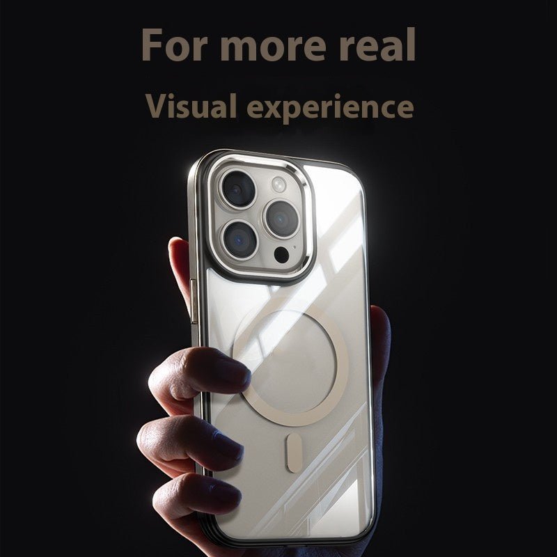 Magnetic Titanium Frame Invisible Airbag Phone Case For iPhone 15 - MyMobile