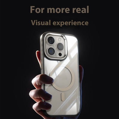 Magnetic Titanium Frame Invisible Airbag Phone Case For iPhone 15 - MyMobile