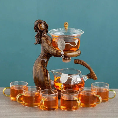 Maid Semi - automatic Tea Set Tea Making Kungfu Teapot Automatic Tea Set Heat - resistant Glass Holder Base Tea Infusers Tea Ware - MyMobile